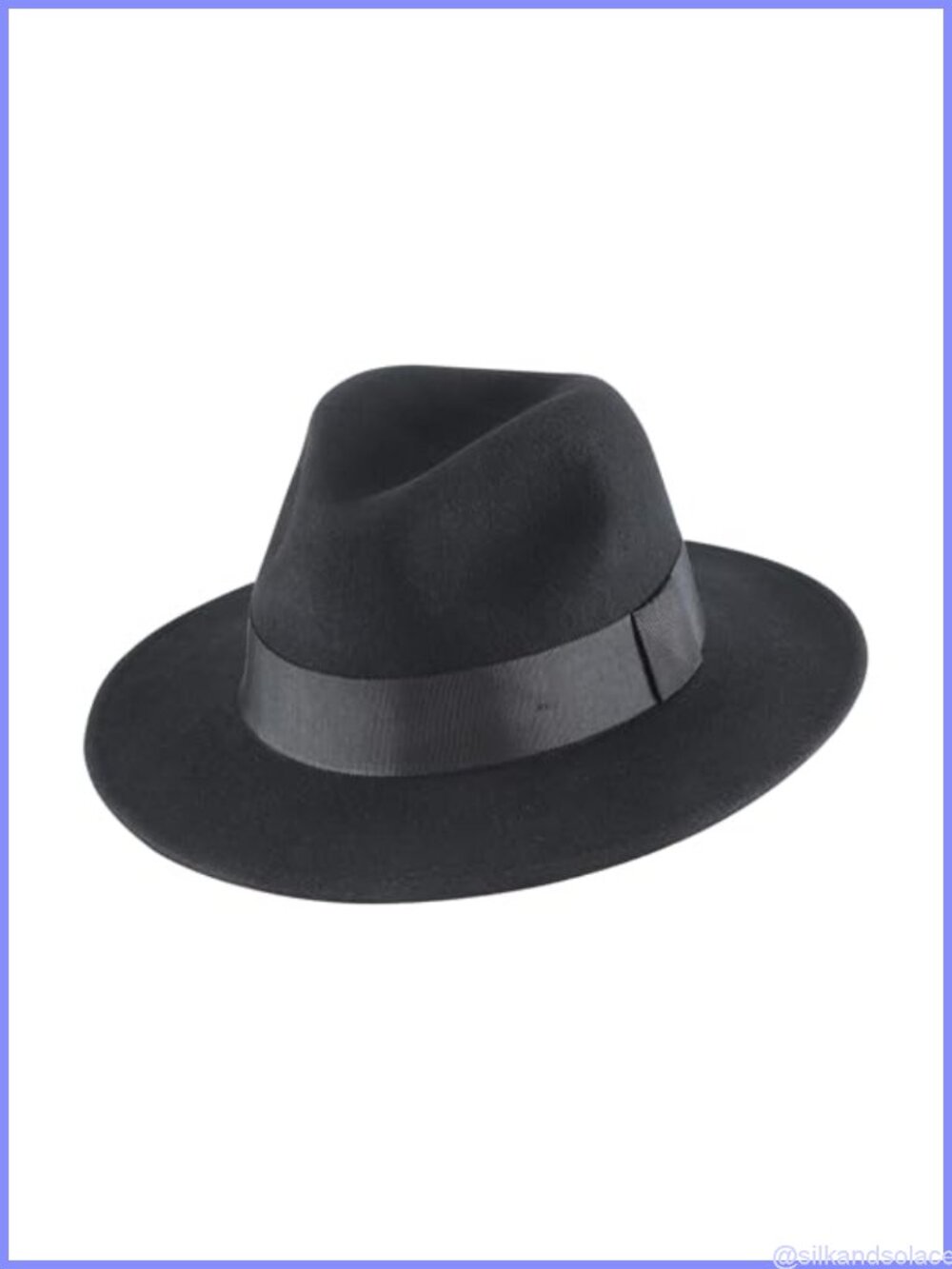 Wool Fedora Hat with Band Wide Brim Panama Hat